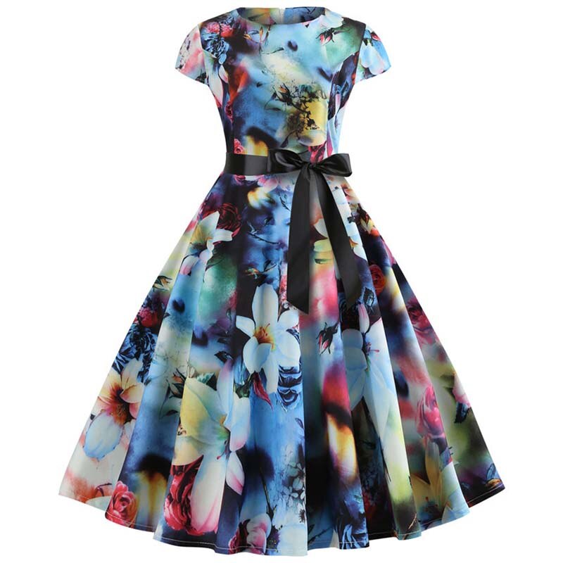 Floral Print Rockabilly Dress