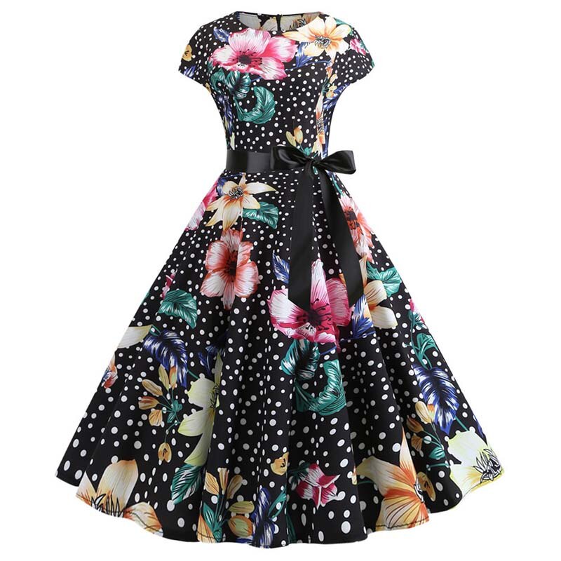 Floral Print Rockabilly Dress