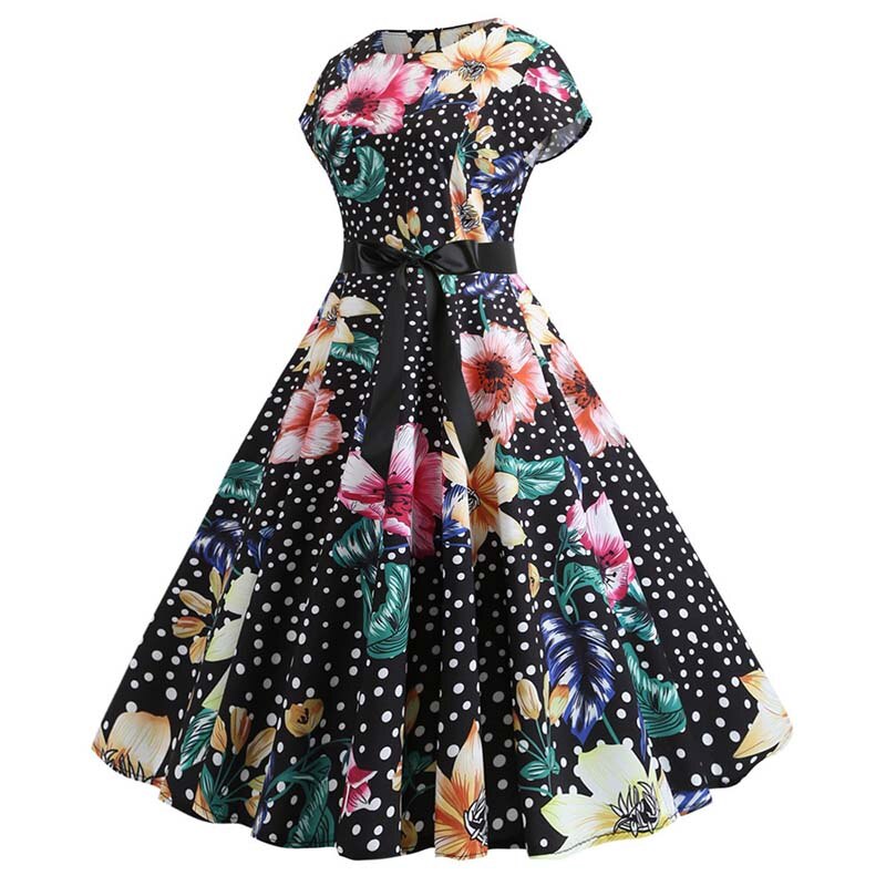 Floral Print Rockabilly Dress