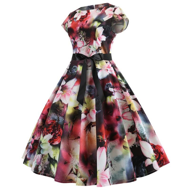 Floral Print Rockabilly Dress