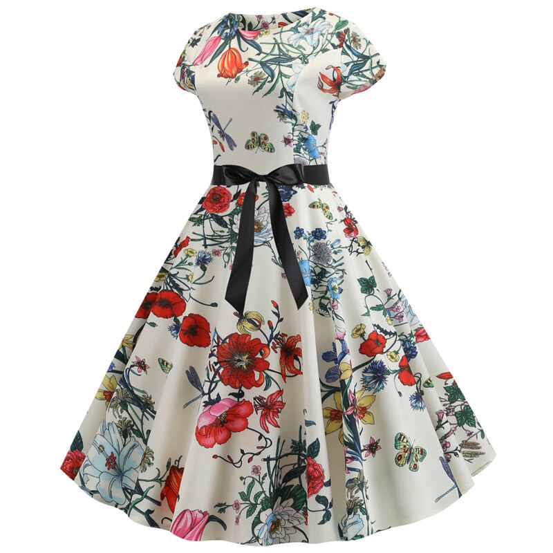 Floral Print Rockabilly Dress