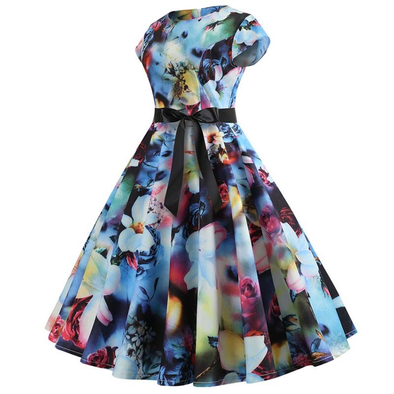 Floral Print Rockabilly Dress