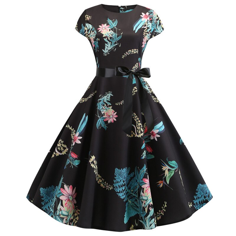 Floral Print Rockabilly Dress