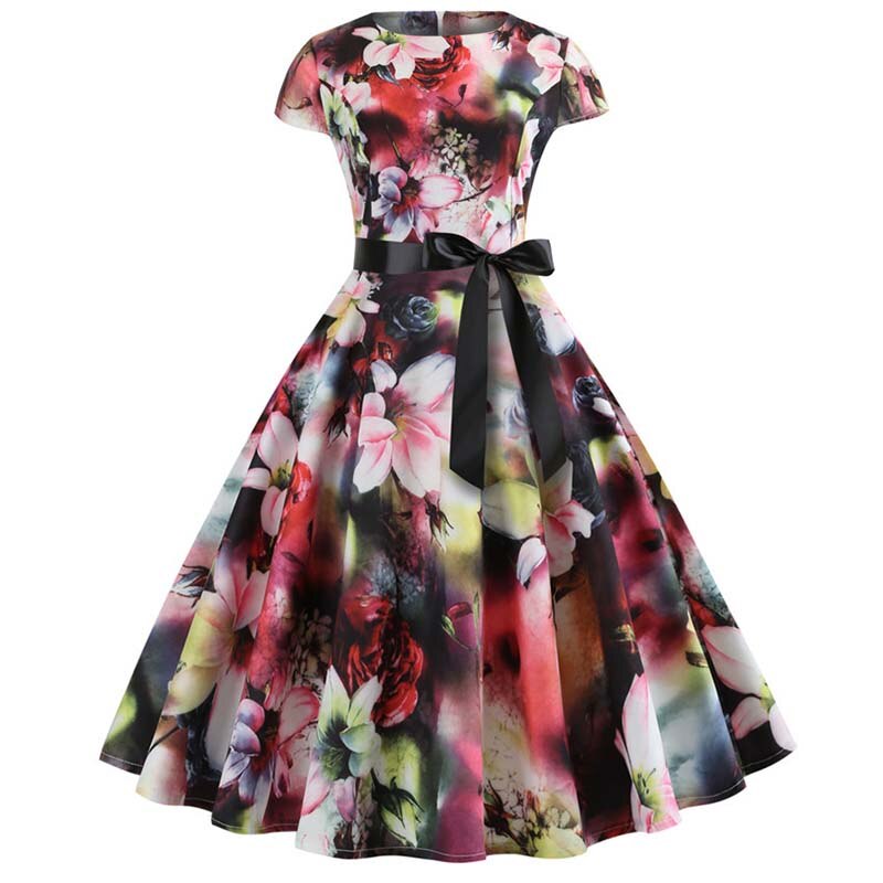 Floral Print Rockabilly Dress