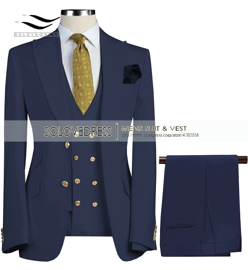 3 Pieces Slim Fit Business Men's Suit 3 Pieces Slim Fit Business Men's Suit