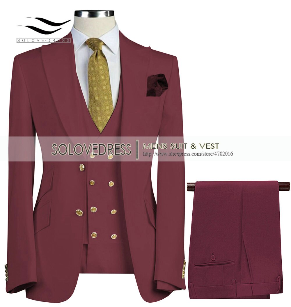 3 Pieces Slim Fit Business Men's Suit 3 Pieces Slim Fit Business Men's Suit