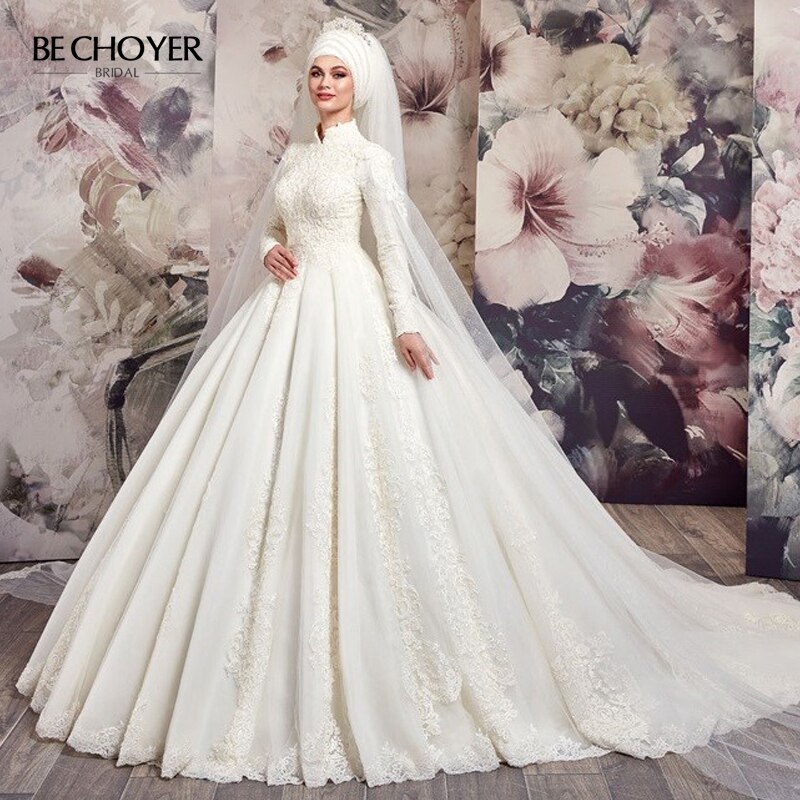 Muslim Long Sleeve 2 In 1 Detachable Ball wedding Gown Muslim Long Sleeve 2 In 1 Detachable Ball wedding Gown