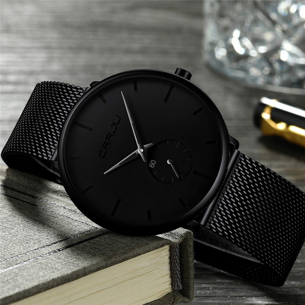 Men Casual Slim Mesh Steel Waterproof Sport Watch Men Casual Slim Mesh Steel Waterproof Sport Watch