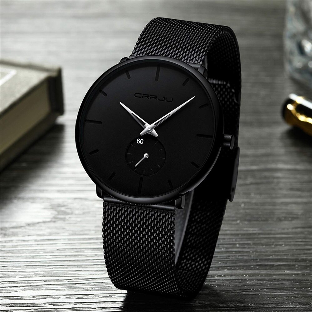 Men Casual Slim Mesh Steel Waterproof Sport Watch Men Casual Slim Mesh Steel Waterproof Sport Watch