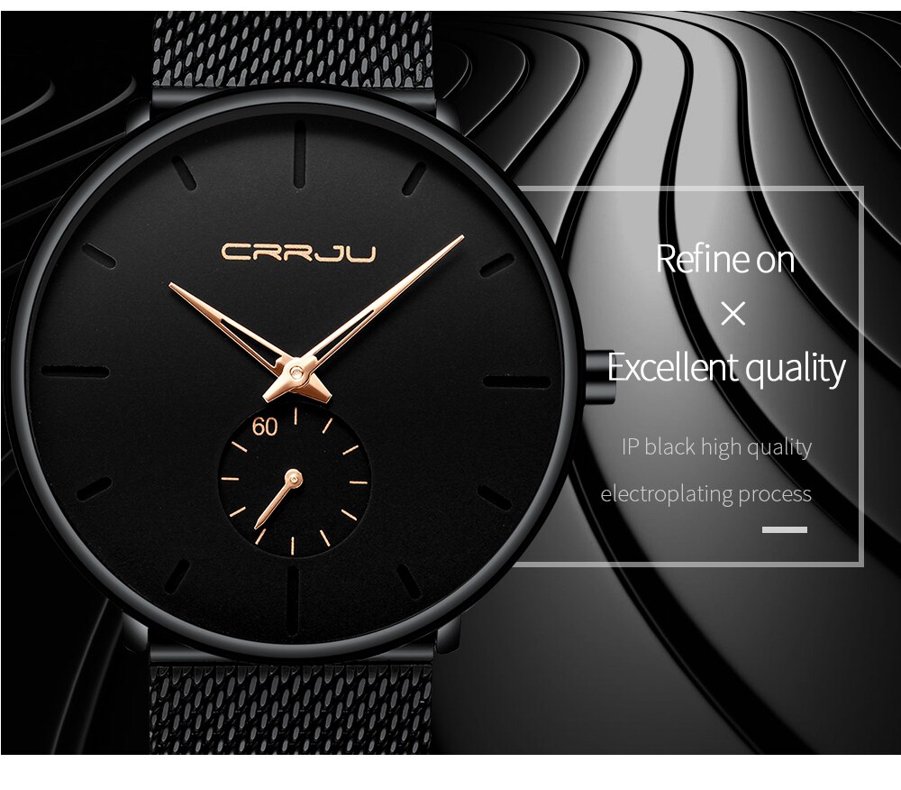 Men Casual Slim Mesh Steel Waterproof Sport Watch Men Casual Slim Mesh Steel Waterproof Sport Watch