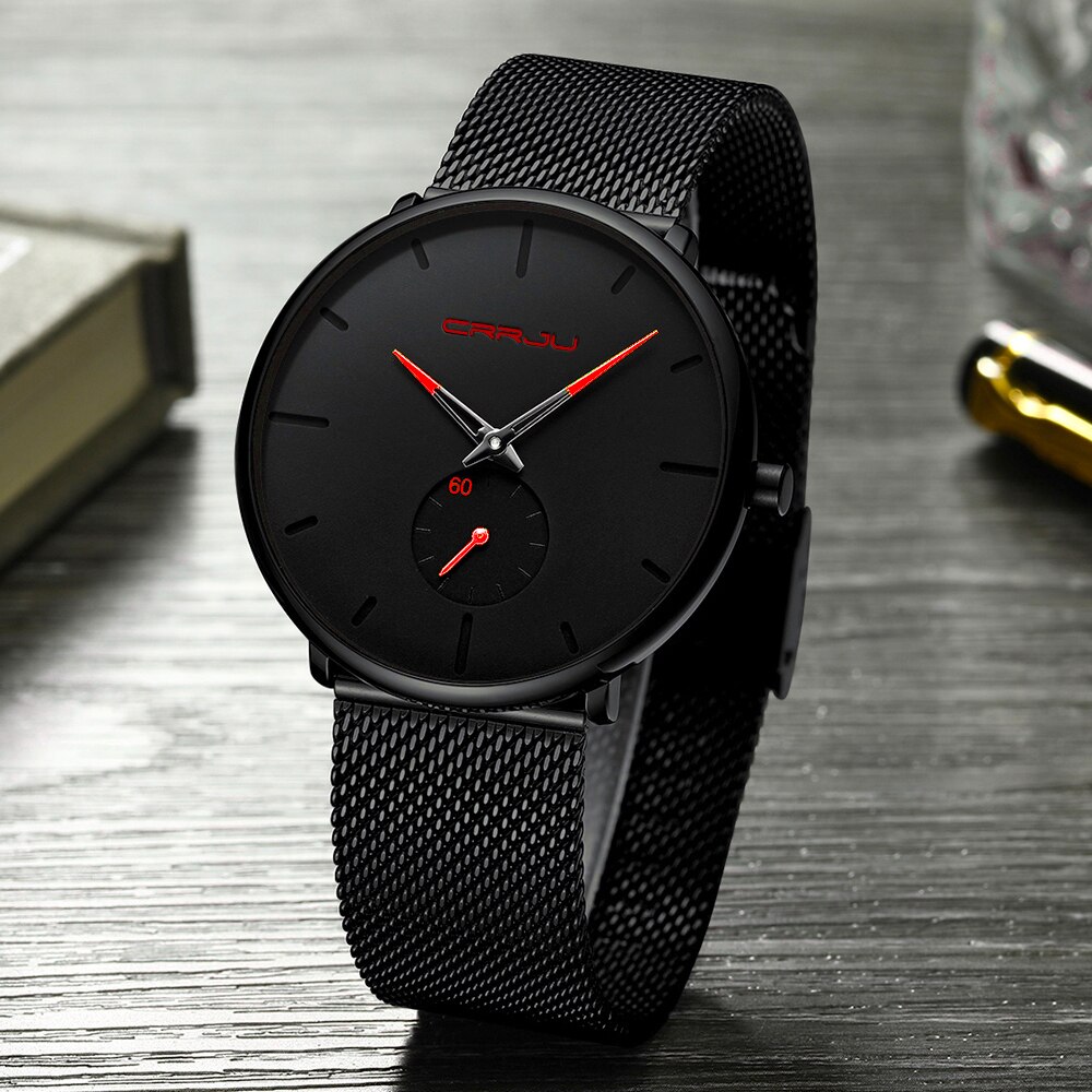 Men Casual Slim Mesh Steel Waterproof Sport Watch Men Casual Slim Mesh Steel Waterproof Sport Watch