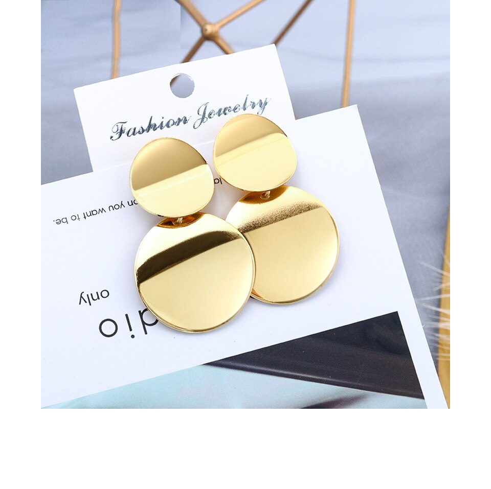 Geometric Gold Dangle Drop Earrings Geometric Gold Dangle Drop Earrings