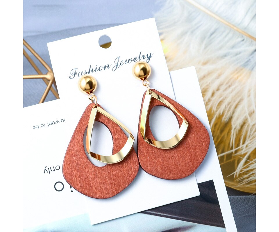 Geometric Gold Dangle Drop Earrings Geometric Gold Dangle Drop Earrings