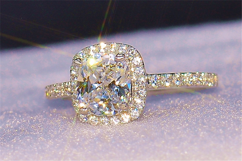 Women Bridal Wedding Ring White Gold Color Women Bridal Wedding Ring White Gold Color
