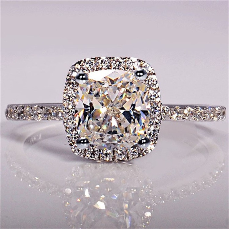 Women Bridal Wedding Ring White Gold Color Women Bridal Wedding Ring White Gold Color