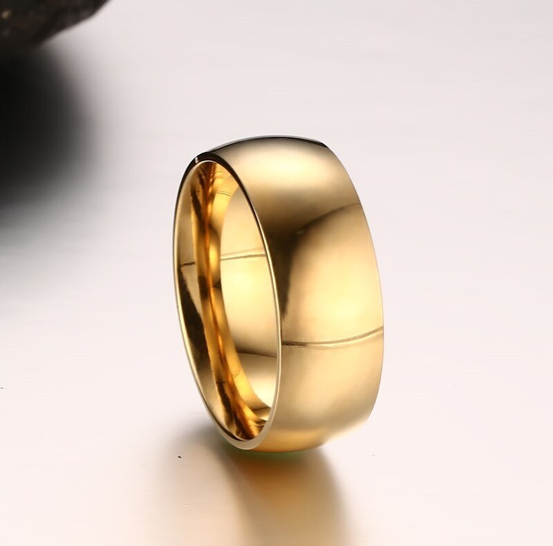 Smooth Gold Silver Color Wedding Rings