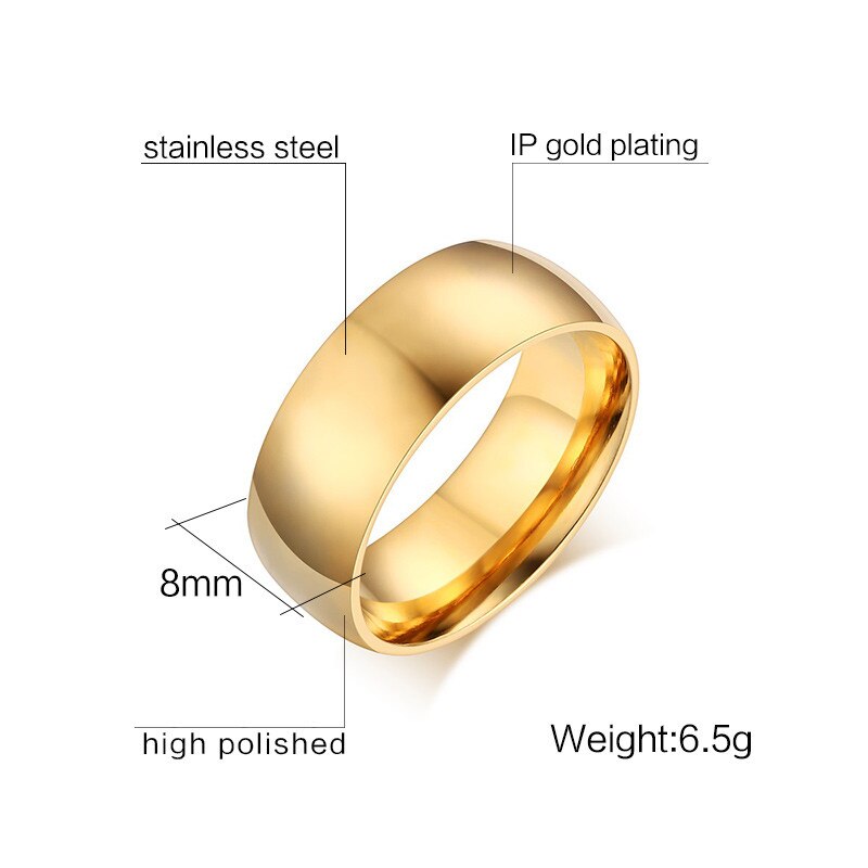 Smooth Gold Silver Color Wedding Rings