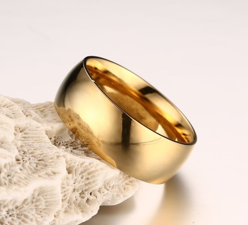 Smooth Gold Silver Color Wedding Rings