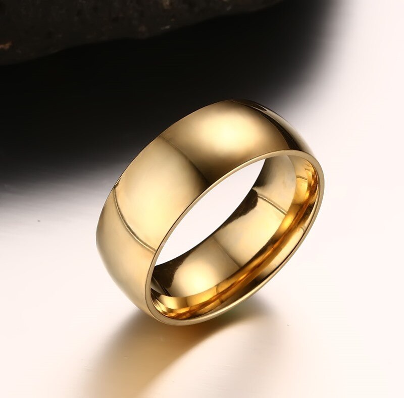 Smooth Gold Silver Color Wedding Rings