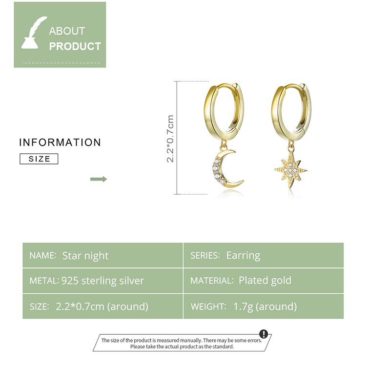 Moon and Star Dangle Earrings Moon and Star Dangle Earrings