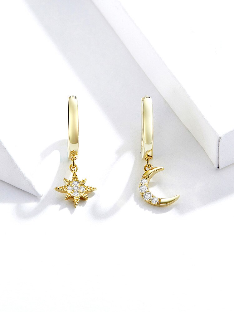 Moon and Star Dangle Earrings Moon and Star Dangle Earrings