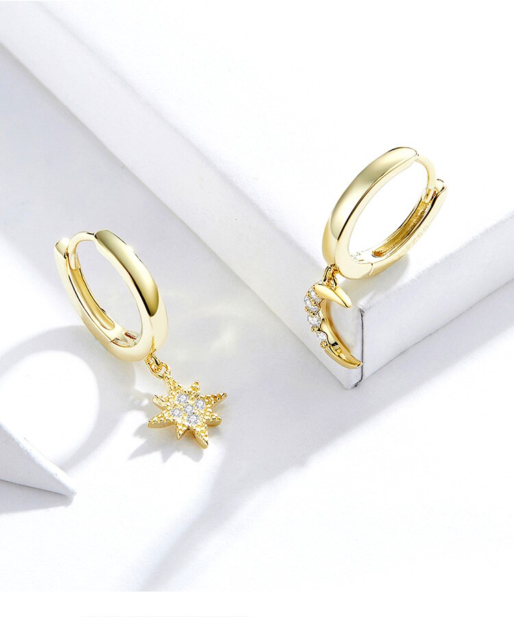 Moon and Star Dangle Earrings Moon and Star Dangle Earrings