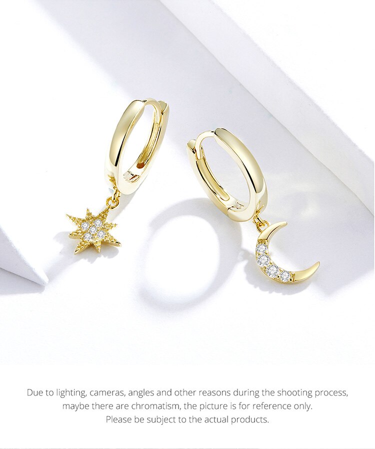 Moon and Star Dangle Earrings Moon and Star Dangle Earrings