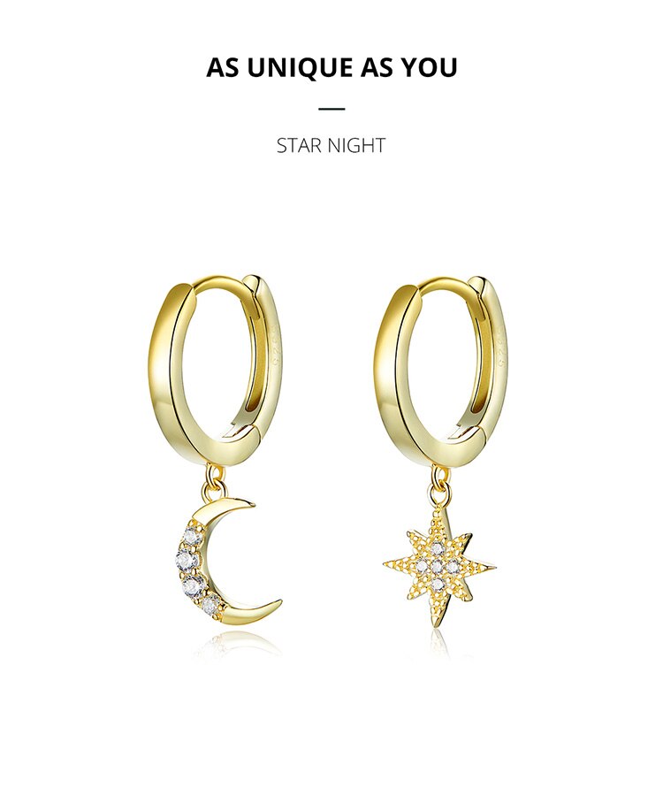 Moon and Star Dangle Earrings Moon and Star Dangle Earrings