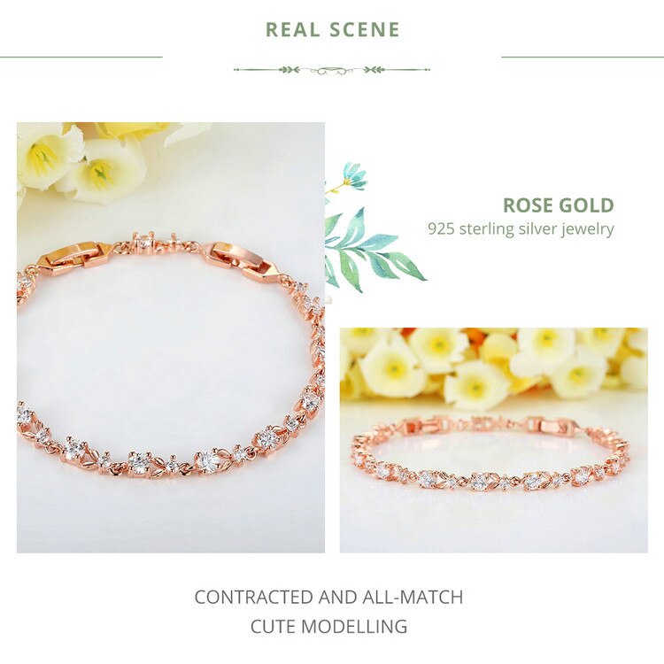 6 Colors Rose Gold Color Chain Link Bracelet 6 Colors Rose Gold Color Chain Link Bracelet
