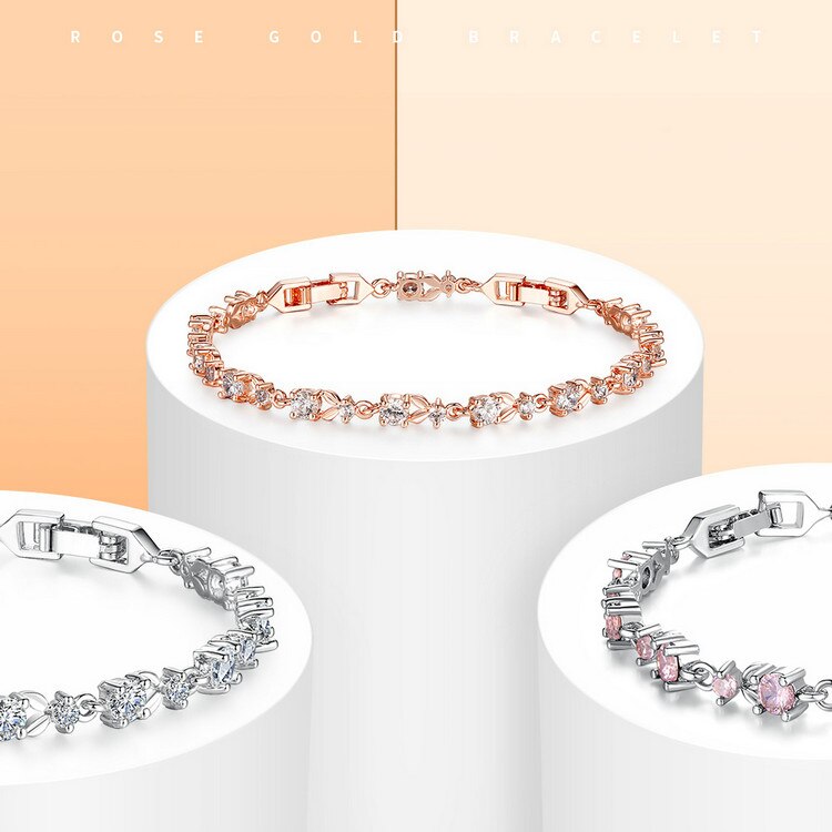 6 Colors Rose Gold Color Chain Link Bracelet 6 Colors Rose Gold Color Chain Link Bracelet