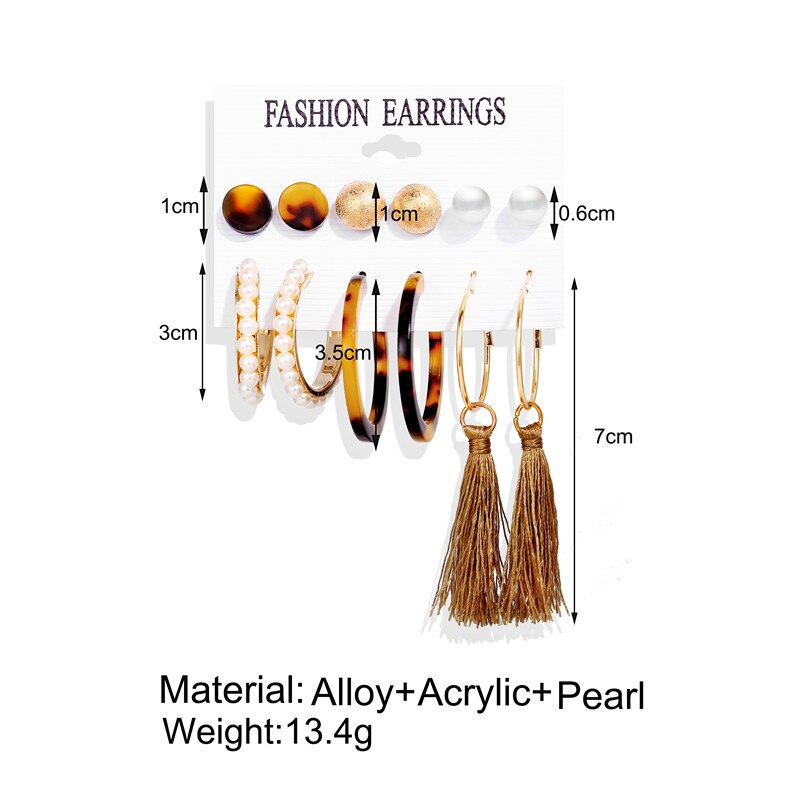 Vintage Tassel Acrylic Earrings For Women Vintage Tassel Acrylic Earrings For Women