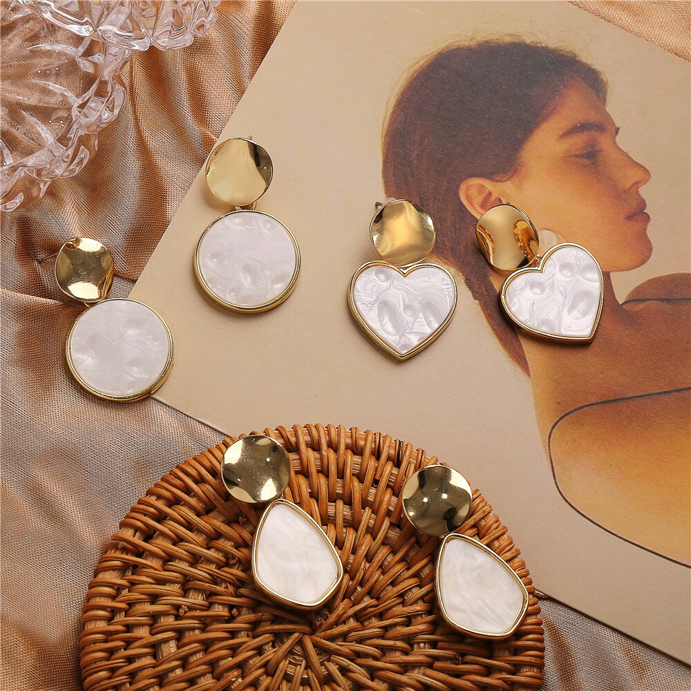 Geometric Shell Earrings For Women Geometric Shell Earrings For Women