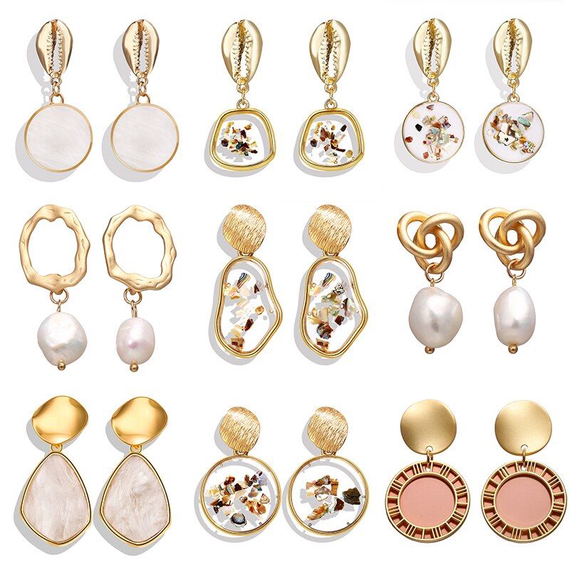 Geometric Shell Earrings For Women Geometric Shell Earrings For Women