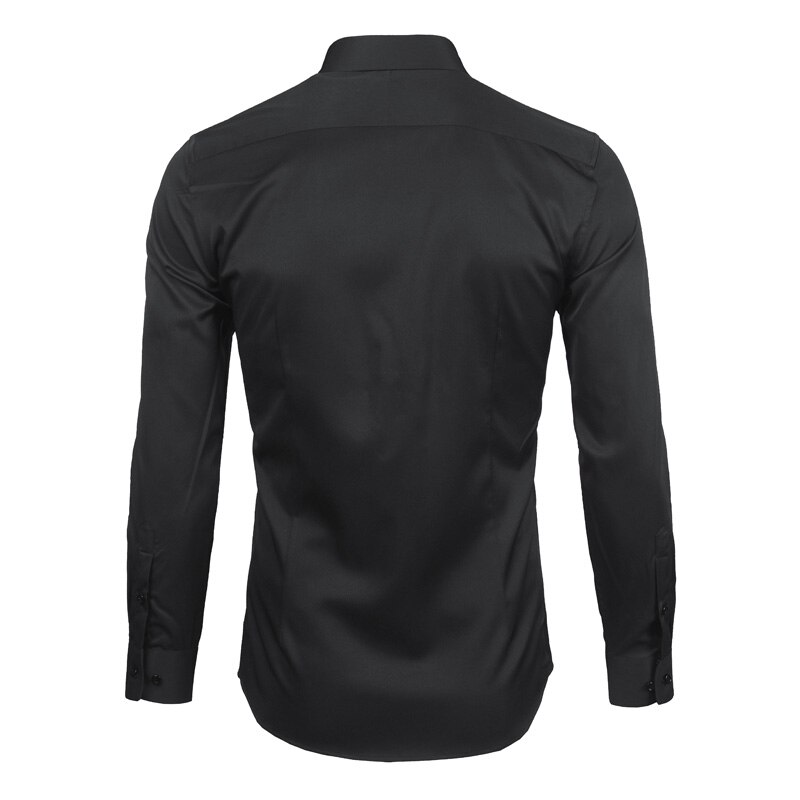 Men's Bamboo Fiber Dress Shirts Casual Slim Fit Long Sleeve Male Social Shirts Comfortable Non Iron Solid Chemise Homme Blue Men's Bamboo Fiber Dress Shirts Casual Slim Fit Long Sleeve Male Social Shirts Comfortable Non Iron Solid Chemise Homme Blue