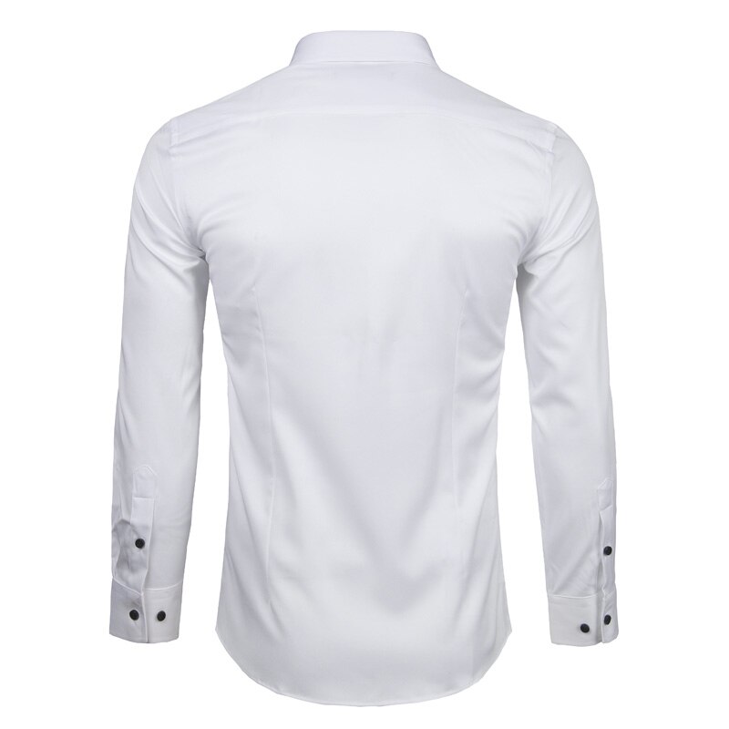 Men's Bamboo Fiber Dress Shirts Casual Slim Fit Long Sleeve Male Social Shirts Comfortable Non Iron Solid Chemise Homme Blue Men's Bamboo Fiber Dress Shirts Casual Slim Fit Long Sleeve Male Social Shirts Comfortable Non Iron Solid Chemise Homme Blue