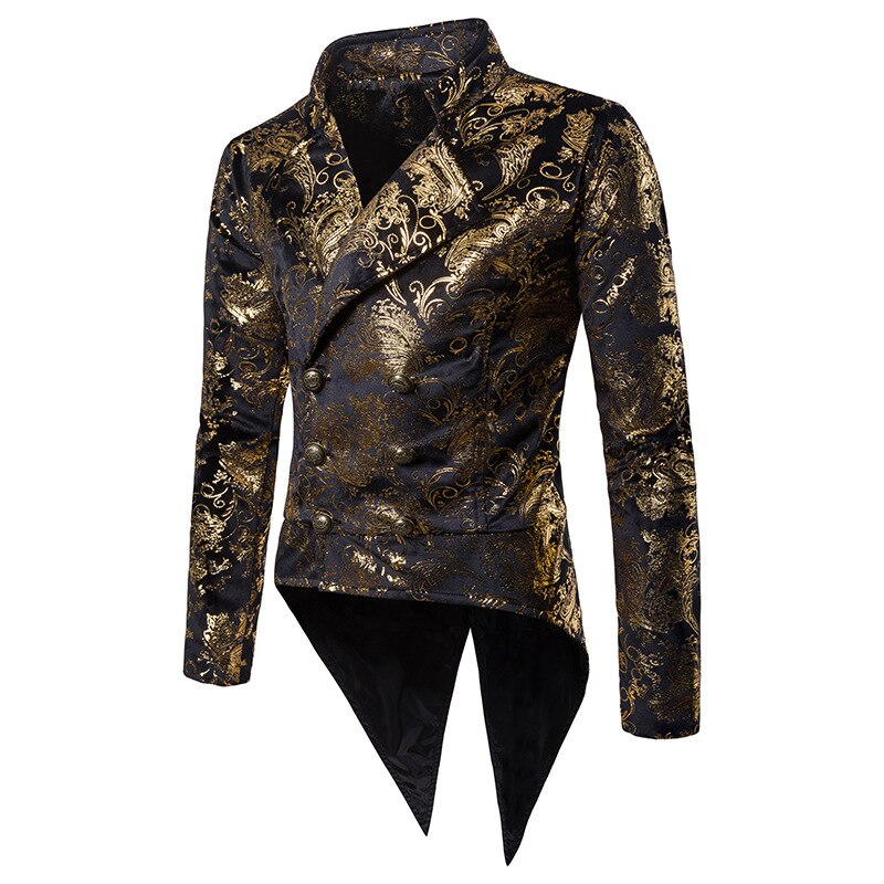 Steampunk Hombre Blazer Men Paisley Floral Tuxedo Suit Jacket Men Blazer Double Breasted Wedding Stage Show Blazer Masculino Steampunk Hombre Blazer Men Paisley Floral Tuxedo Suit Jacket Men Blazer Double Breasted Wedding Stage Show Blazer Masculino