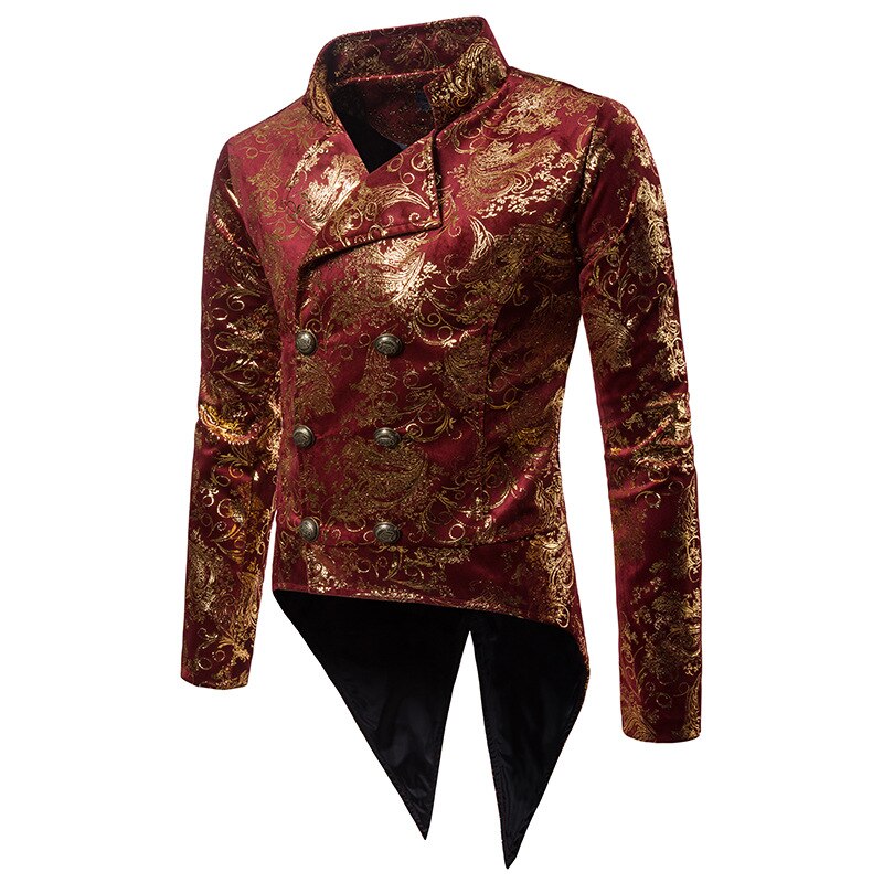 Steampunk Hombre Blazer Men Paisley Floral Tuxedo Suit Jacket Men Blazer Double Breasted Wedding Stage Show Blazer Masculino Steampunk Hombre Blazer Men Paisley Floral Tuxedo Suit Jacket Men Blazer Double Breasted Wedding Stage Show Blazer Masculino