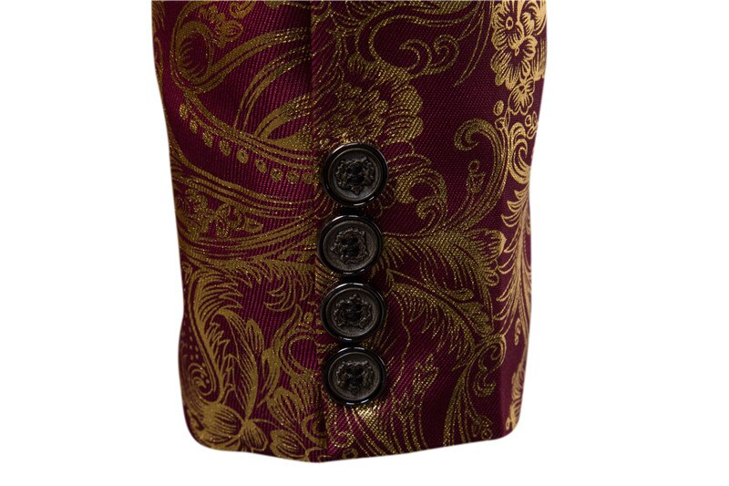 Gold Coated Metallic Suit Men Jacket Glitter Bronzing Floral Print Blazer Jacket Men Slim One button Nightclub DJ Stage Costumes Gold Coated Metallic Suit Men Jacket Glitter Bronzing Floral Print Blazer Jacket Men Slim One button Nightclub DJ Stage Costumes