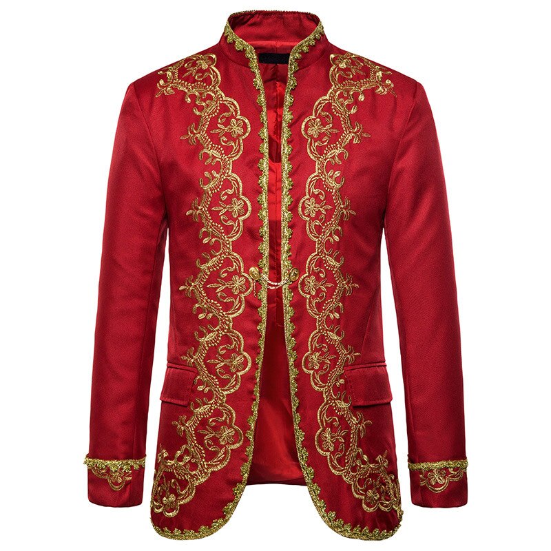Gold Embroidery Palace Mens Blazers British Baroque Party Wedding Festival Costume Mens Dress Suit Jacket Blazer Masculino XXL Gold Embroidery Palace Mens Blazers British Baroque Party Wedding Festival Costume Mens Dress Suit Jacket Blazer Masculino XXL
