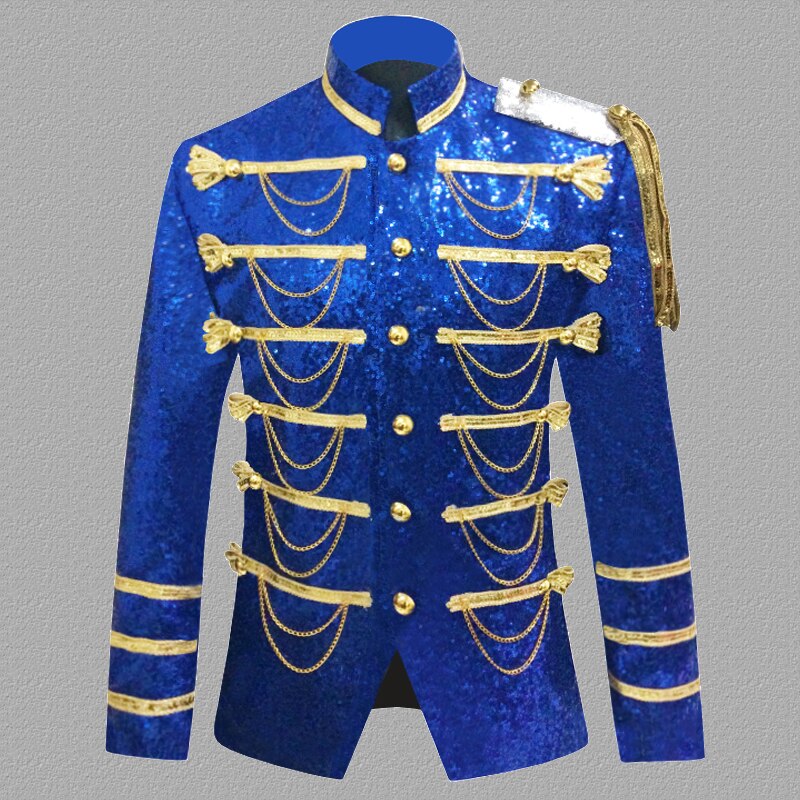 Sequin Embellished Blazer Jacket Men Stage Party Mens Suit Jacket Military Dress Tuxedo Men Blazer Singer Show DJ Costume Homme Sequin Embellished Blazer Jacket Men Stage Party Mens Suit Jacket Military Dress Tuxedo Men Blazer Singer Show DJ Costume Homme