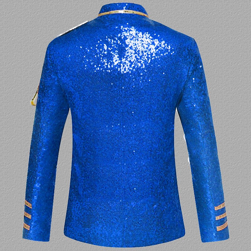 Sequin Embellished Blazer Jacket Men Stage Party Mens Suit Jacket Military Dress Tuxedo Men Blazer Singer Show DJ Costume Homme Sequin Embellished Blazer Jacket Men Stage Party Mens Suit Jacket Military Dress Tuxedo Men Blazer Singer Show DJ Costume Homme