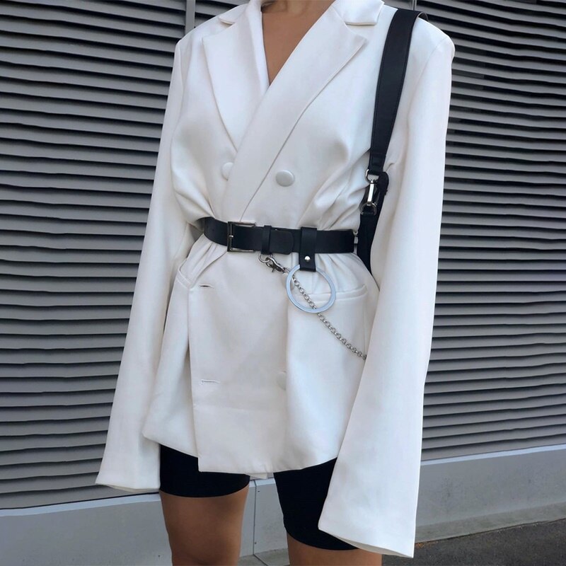 women's double breasted blazer long sleeve jacket loose coat women's double breasted blazer long sleeve jacket loose coat