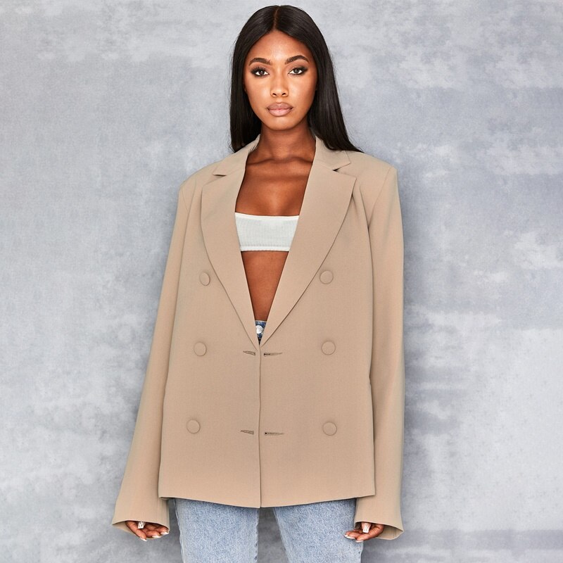 women's double breasted blazer long sleeve jacket loose coat women's double breasted blazer long sleeve jacket loose coat