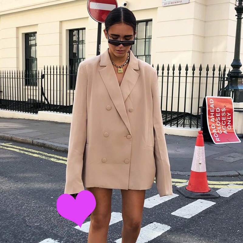 women's double breasted blazer long sleeve jacket loose coat women's double breasted blazer long sleeve jacket loose coat