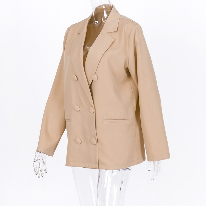 women's double breasted blazer long sleeve jacket loose coat women's double breasted blazer long sleeve jacket loose coat