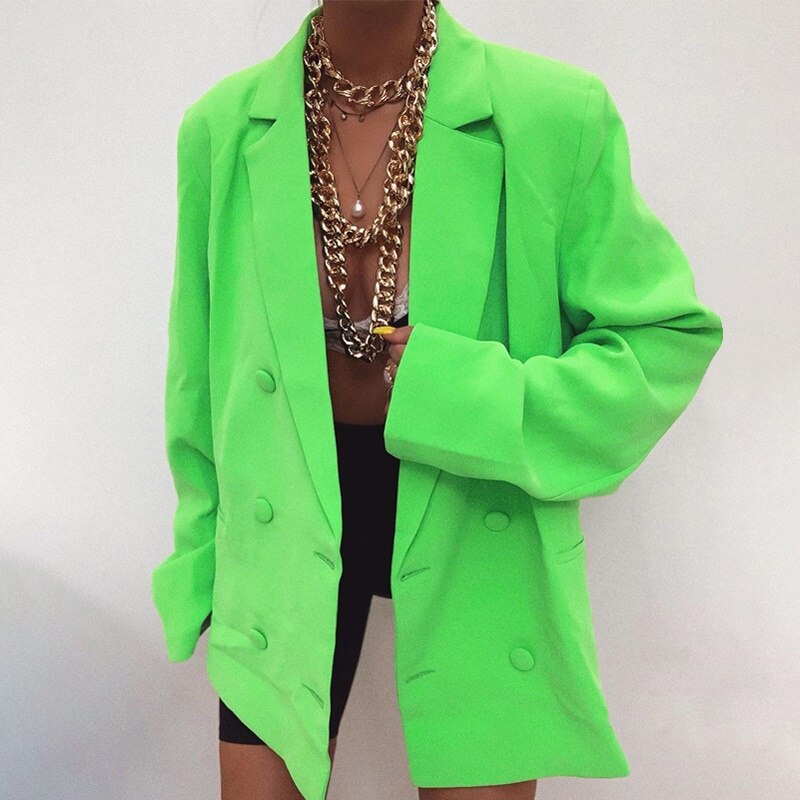 women's double breasted blazer long sleeve jacket loose coat women's double breasted blazer long sleeve jacket loose coat
