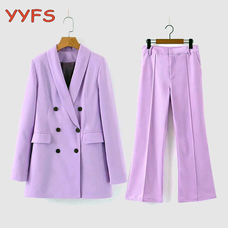 Purple Pants Suit for Women Office wear