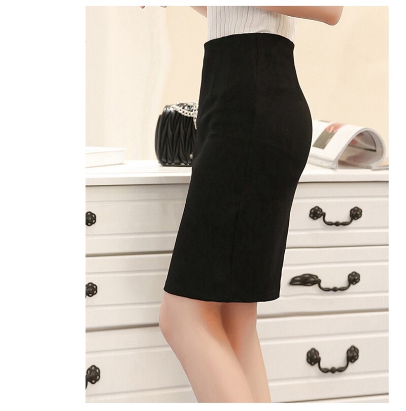Women's Plus Size High Waist Work Slim Pencil Skirt