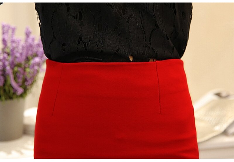 Women's Plus Size High Waist Work Slim Pencil Skirt
