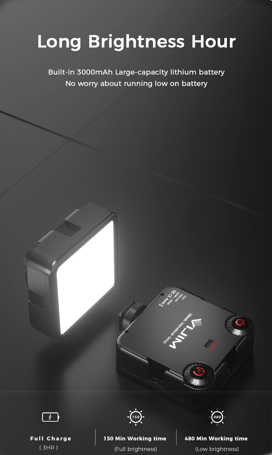 VL81 3200k-5600K 850LM 6.5W Dimmable Mini LED Video Light